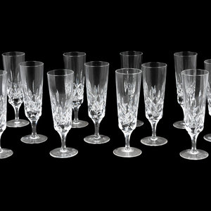 Appraisal: A Set of Twelve Gorham Cut Glass Champagne Flutes Height