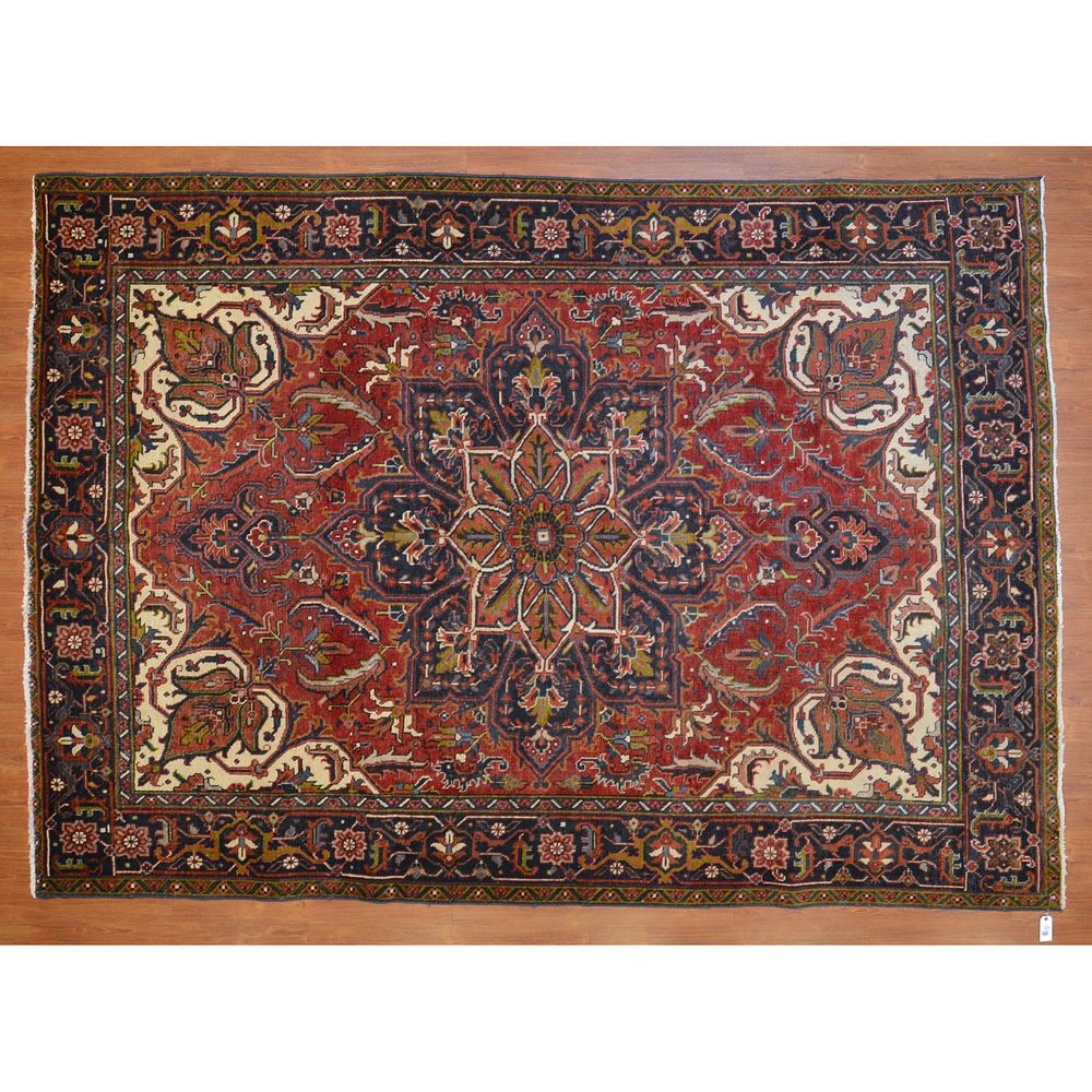 Appraisal: Heriz Rug Persia x Fourth quarter- th century wool pile