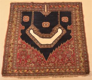 Appraisal: Floral Pattern Oriental Carpet Saddle Cover Bound slits in the