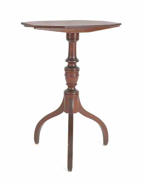 Appraisal: Pennsylvania Federal walnut candlestand ca retaining an old crackled varnish