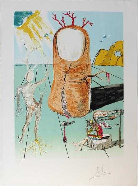 Appraisal: SALVADOR DALI COLOR LITHOGRAPH Spanish - Vision of the Angel