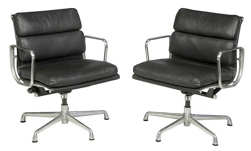 Appraisal: Pair Eames Soft Pad Group Management Chairs modern model by