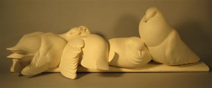 Appraisal: VICTORIA DAVILA american b MATING DOVES - Fiberglass reinforced hydroical