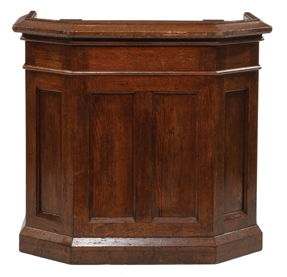 Appraisal: Louisiana Oak Lectern mid- th c canted molded top lift