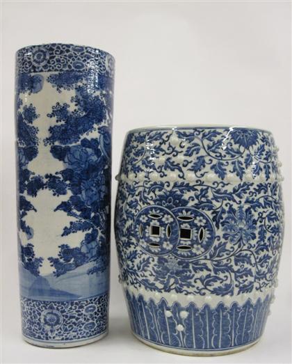 Appraisal: Chinese blue and white garden seat late th century