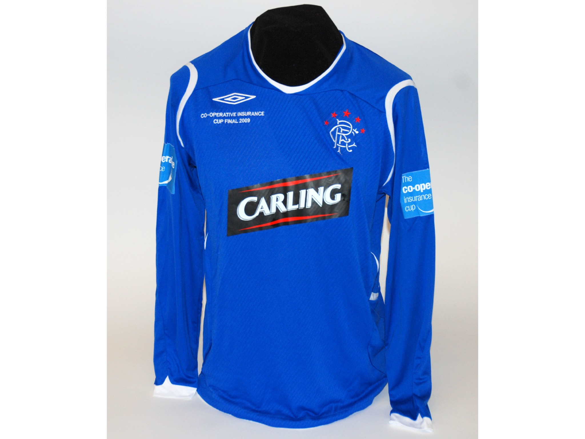 Appraisal: A blue Rangers CIS Cup Final shirtNo with crew-neck collar