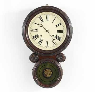 Appraisal: E Ingraham Time and Strike Spring Wound Ionic Wall Clock