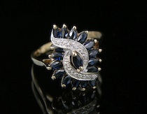 Appraisal: A Ladies' Fancy Sapphire And Diamond Ring A ladies' fancy