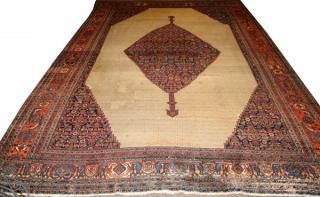 Appraisal: PERSIAN BIJAR HAND WOVEN WOOL CARPET W ' '' L