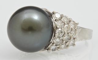 Appraisal: Lady's K White Gold Dinner Ring with a mm Ta