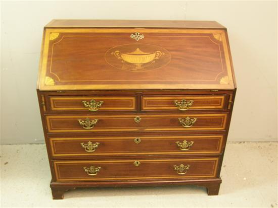 Appraisal: A th century mahogany satinwood banded and boxwood and ebony