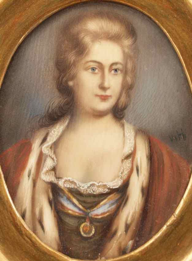 Appraisal: MINIATURE PORTRAIT PAINTING ON IVORY OF MARIE ANTOINETTE Oval ''