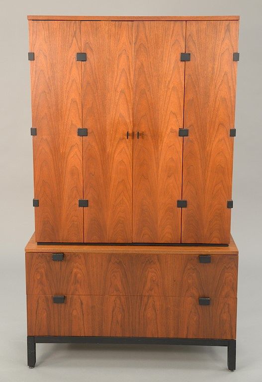 Appraisal: Milo Baughman for Directional rosewood two part cabinet top with