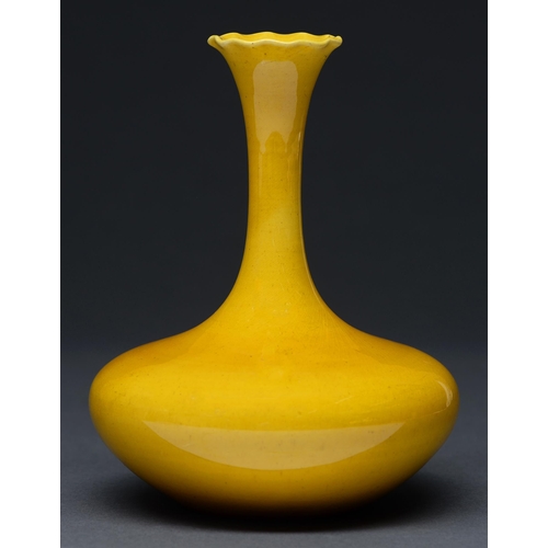 Appraisal: A Burmantofts vase c in vivid yellow monochrome glaze cm