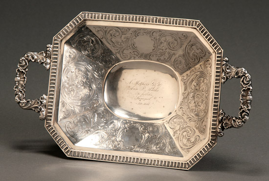 Appraisal: American Silver Two-Handled Cake Basket Gale Hayden New York Dated