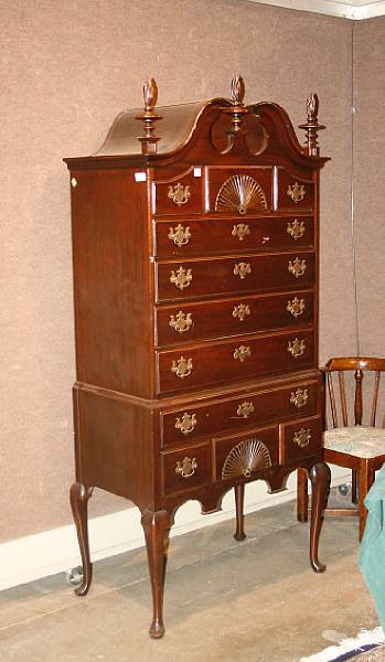 Appraisal: A Chippendale style mahogany highboy