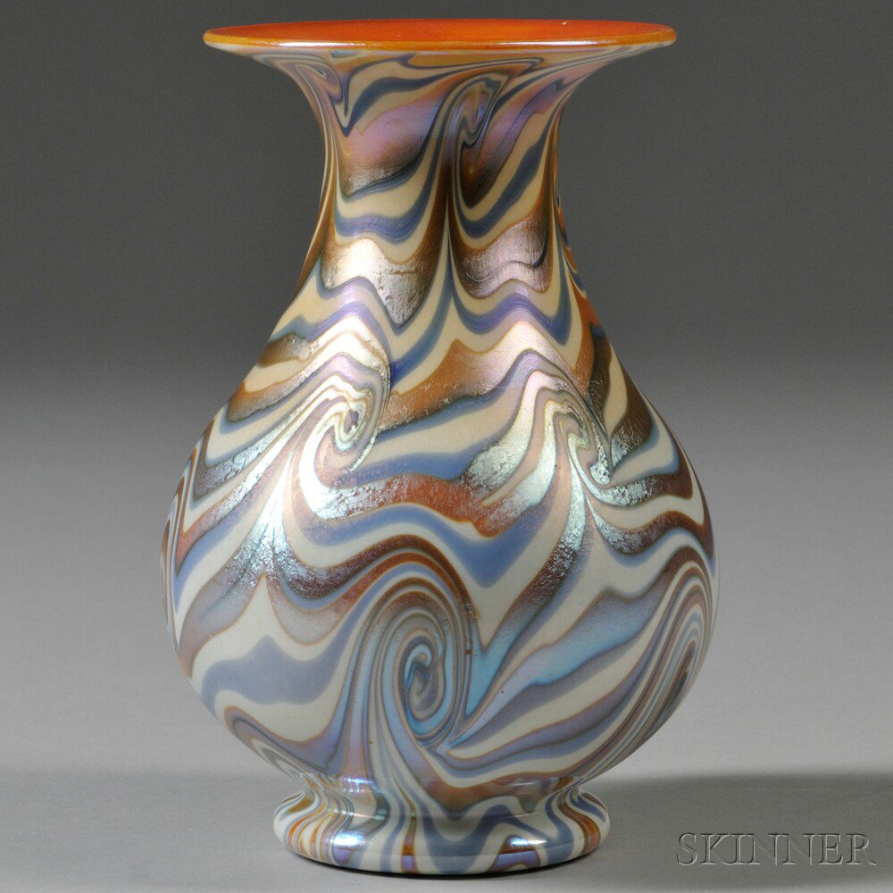 Appraisal: Durand King Tut Vase Art glass Vineland New Jersey -