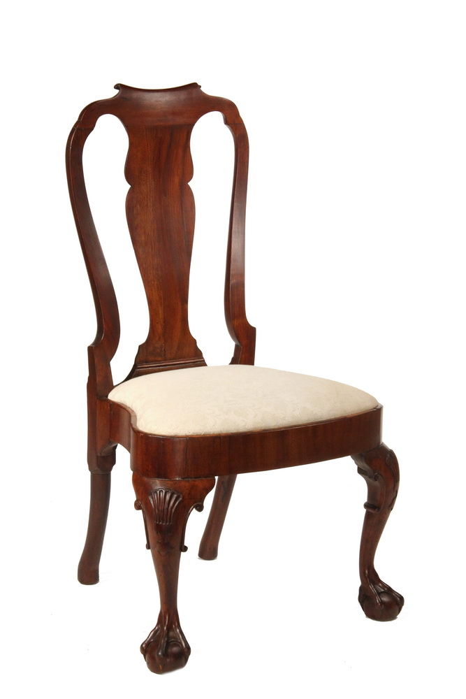 Appraisal: QUEEN ANNE CHAIR - Early Queen Anne Mahogany Chair with