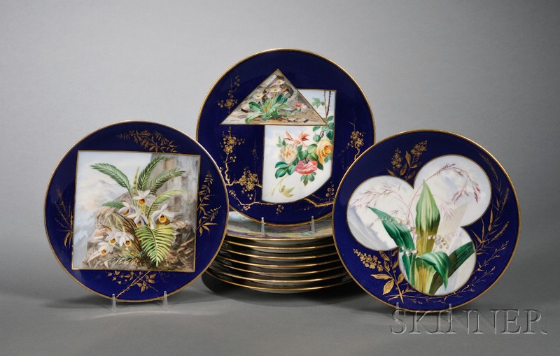 Appraisal: Set of Ten Czech Porcelain Aesthetic Movement Dessert Plates late