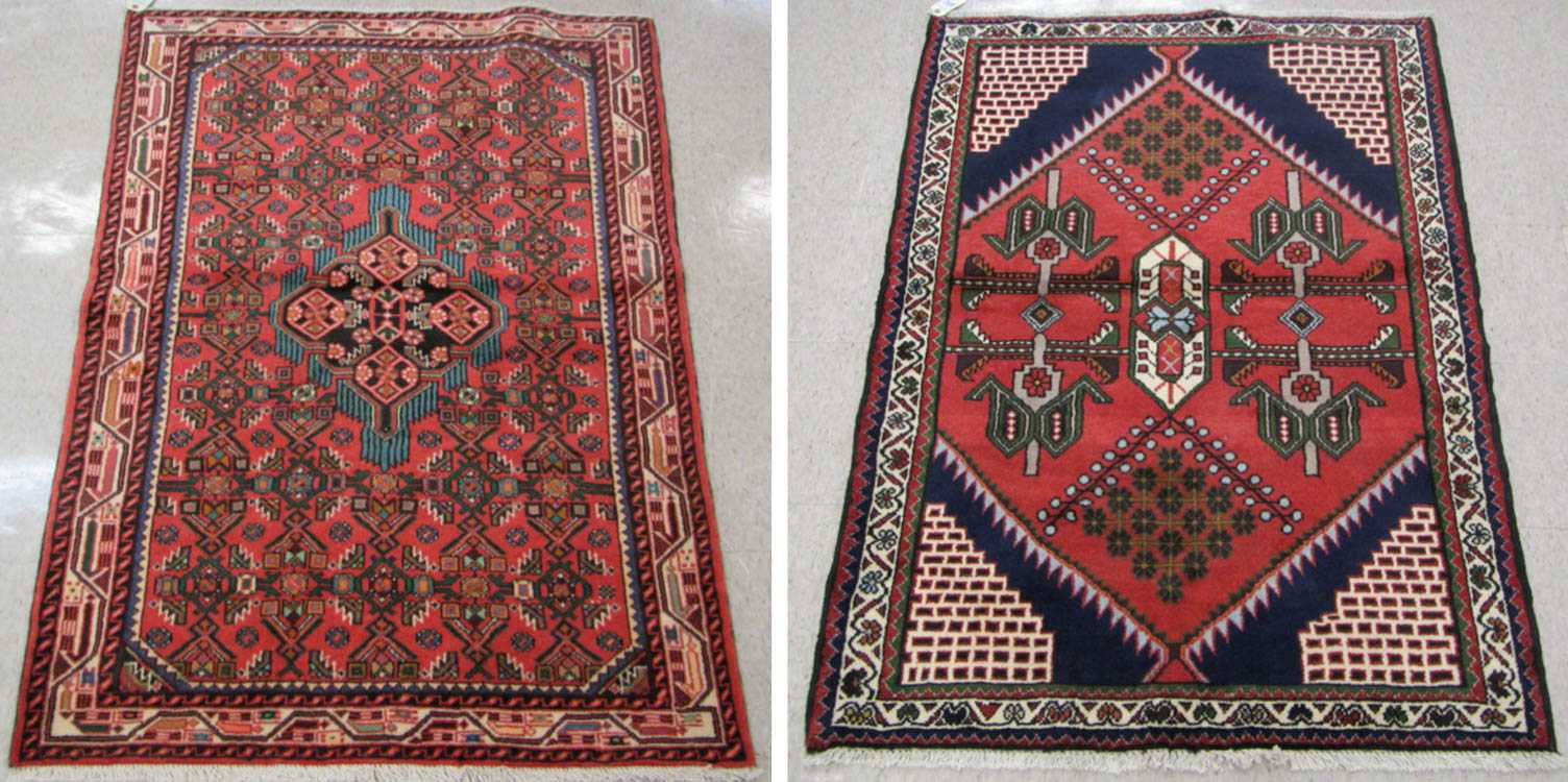 Appraisal: TWO HAND KNOTTED PERSIAN AREA RUGS ' x ' and