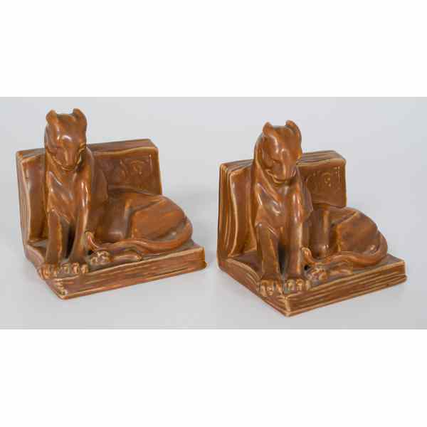 Appraisal: Rookwood Panther Bookends American a pair of Rookwood ''Panther'' bookends