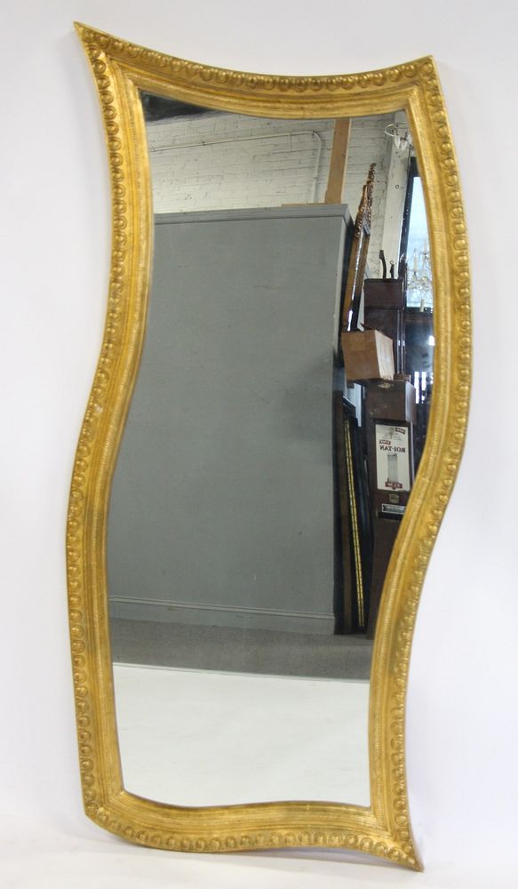 Appraisal: San Miguel Large And Finely Carved Giltwood Mirror Nice large