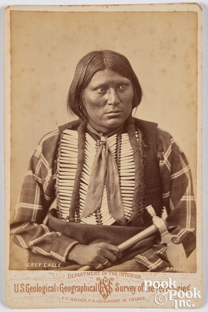 Appraisal: Native American Indian photo Grey Eagle Native American Indian cabinet