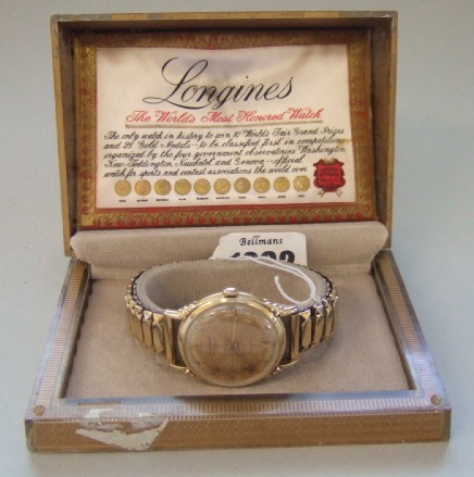 Appraisal: A gentleman's' gold cased Longines Automatic circular cased wristwatch the