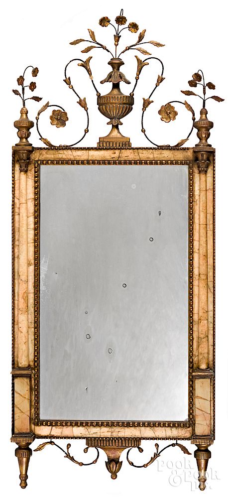 Appraisal: Marble and giltwood bilbao mirror Exclusive on Bidsquare Marble and