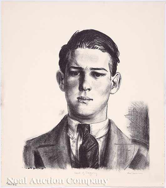 Appraisal: George Wesley Bellows American - Head of Gregory lithograph pencil