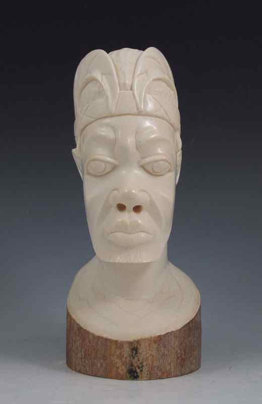 Appraisal: AFRICAN CARVED IVORY PORTRAIT BUST OF A MAN Carved from