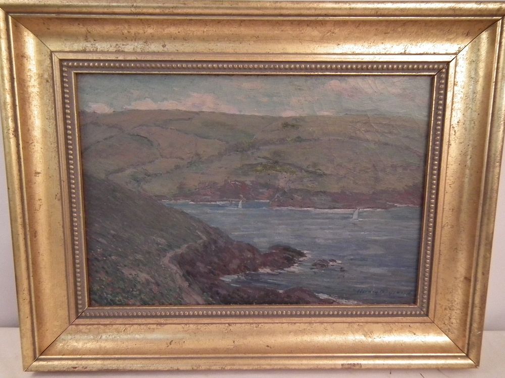 Appraisal: HARRY NEYLAND OIL PAINTING COVE Oil painting on canvas of