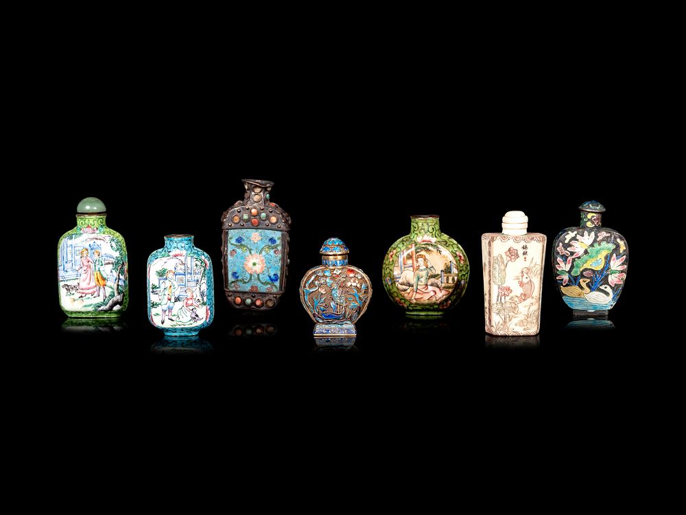 Appraisal: Seven Chinese Snuff Bottles Seven Chinese Snuff Bottles TH- TH