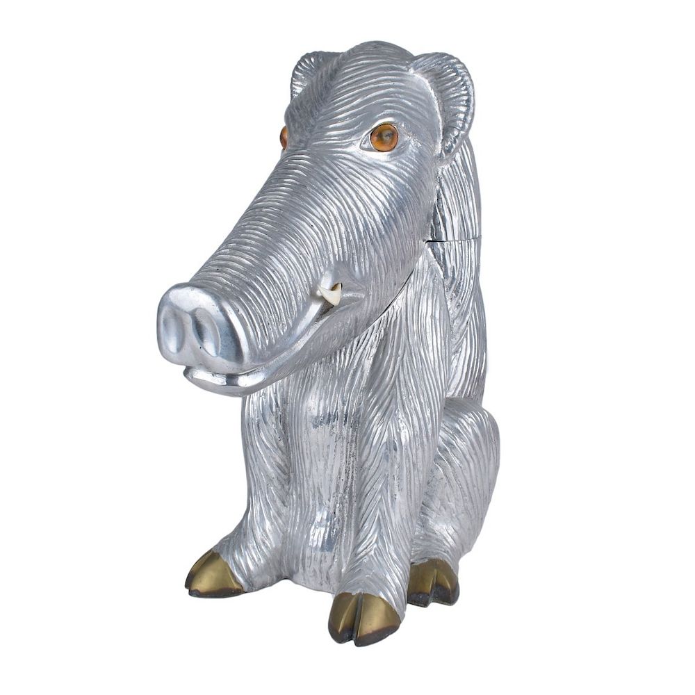 Appraisal: Arthur Court Aluminum Warthog Wine Cooler Arthur Court Aluminum Warthog