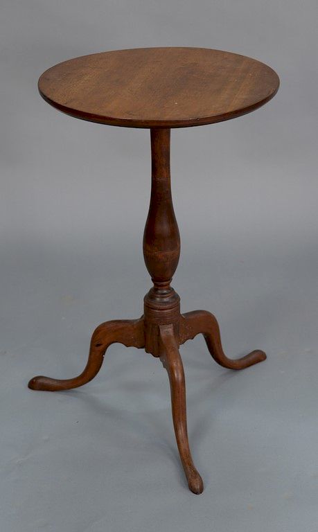 Appraisal: Candle Stand with round top on turned shaft set on