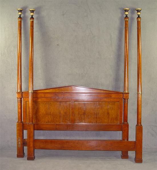 Appraisal: Baker Regency Queen Size Bed Mahogany cherry and veneers Ebonized