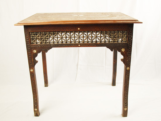 Appraisal: A th C Mediterranian Table having a carved and mother