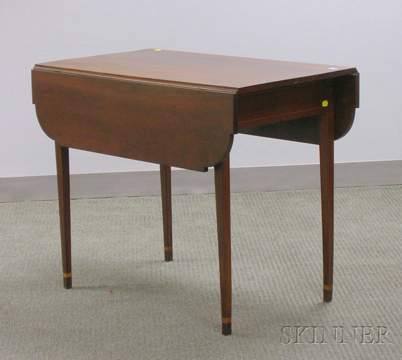 Appraisal: Federal Inlaid Cherry Drop-leaf Pembroke Table ht lg in Repairs