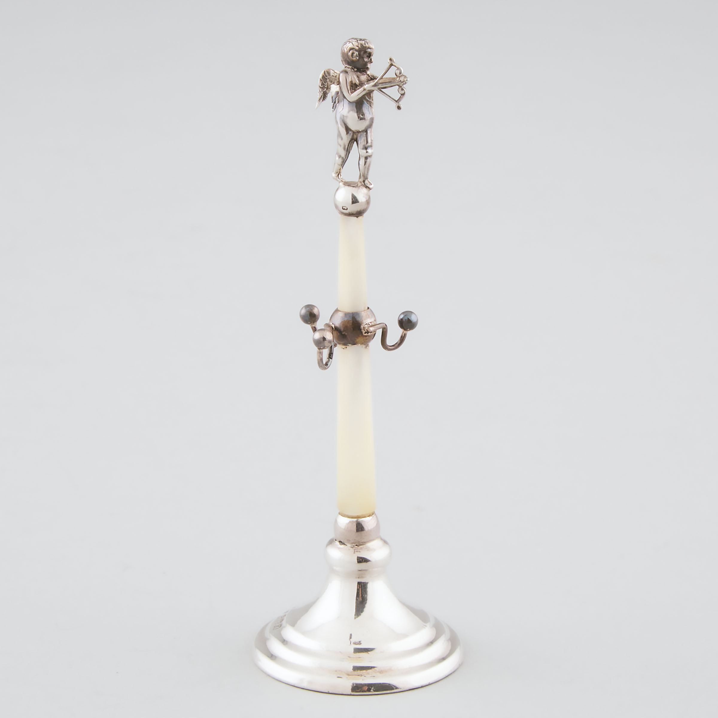 Appraisal: English Silver and Mother of Pearl Jewellery Stand Birmingham with