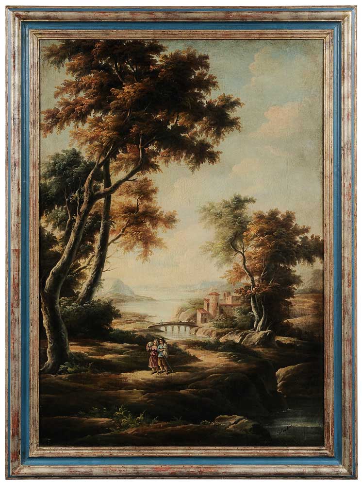 Appraisal: Italian School late th early th century Italianate Landscape signed