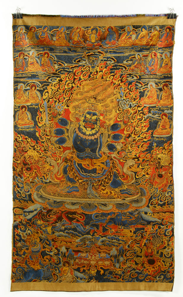 Appraisal: - Tibetan Silk Textile Panel Elaborately decorated woven silk panel