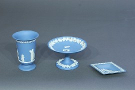 Appraisal: Three pieces of Wedgwood Jasper ware including an urn and