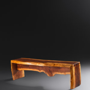 Appraisal: Sam Maloof American - Important Live-Edge Bench walnut ebony signed