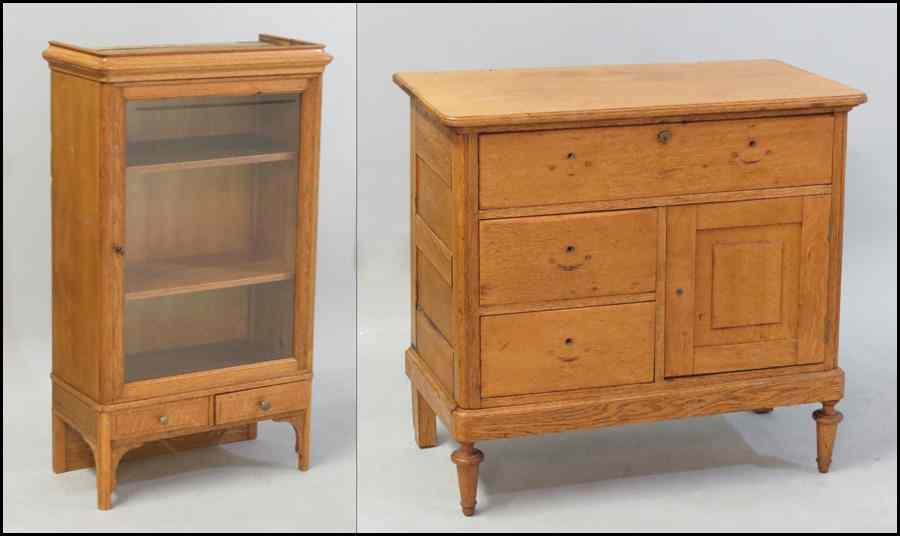 Appraisal: PINE CABINET Together with a pine chest Cabinet '' x