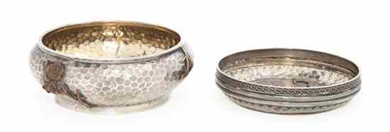 Appraisal: Two American Sterling Silver and Mixed Metal Bowls the first