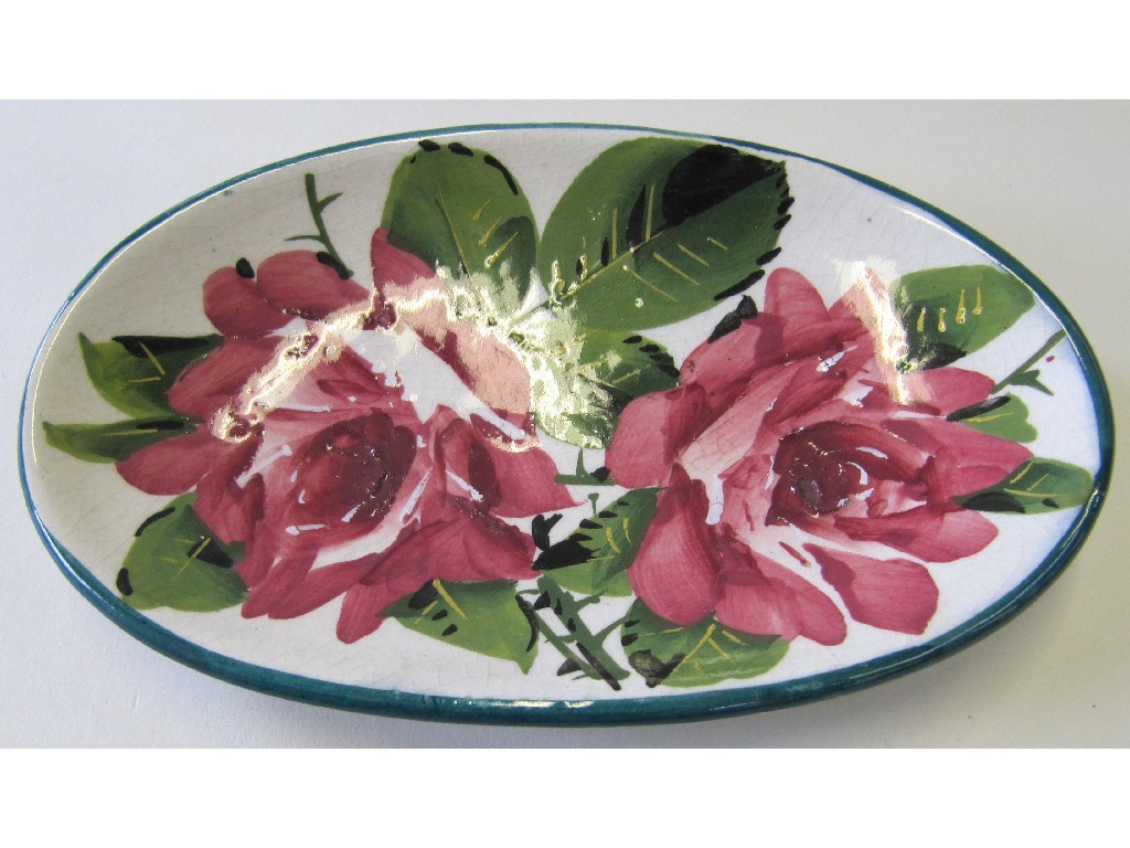 Appraisal: Wemyss 'Cabbage Rose' oval pin dish