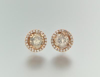 Appraisal: k Rose Gold Diamond Earrings k rose gold ear studs