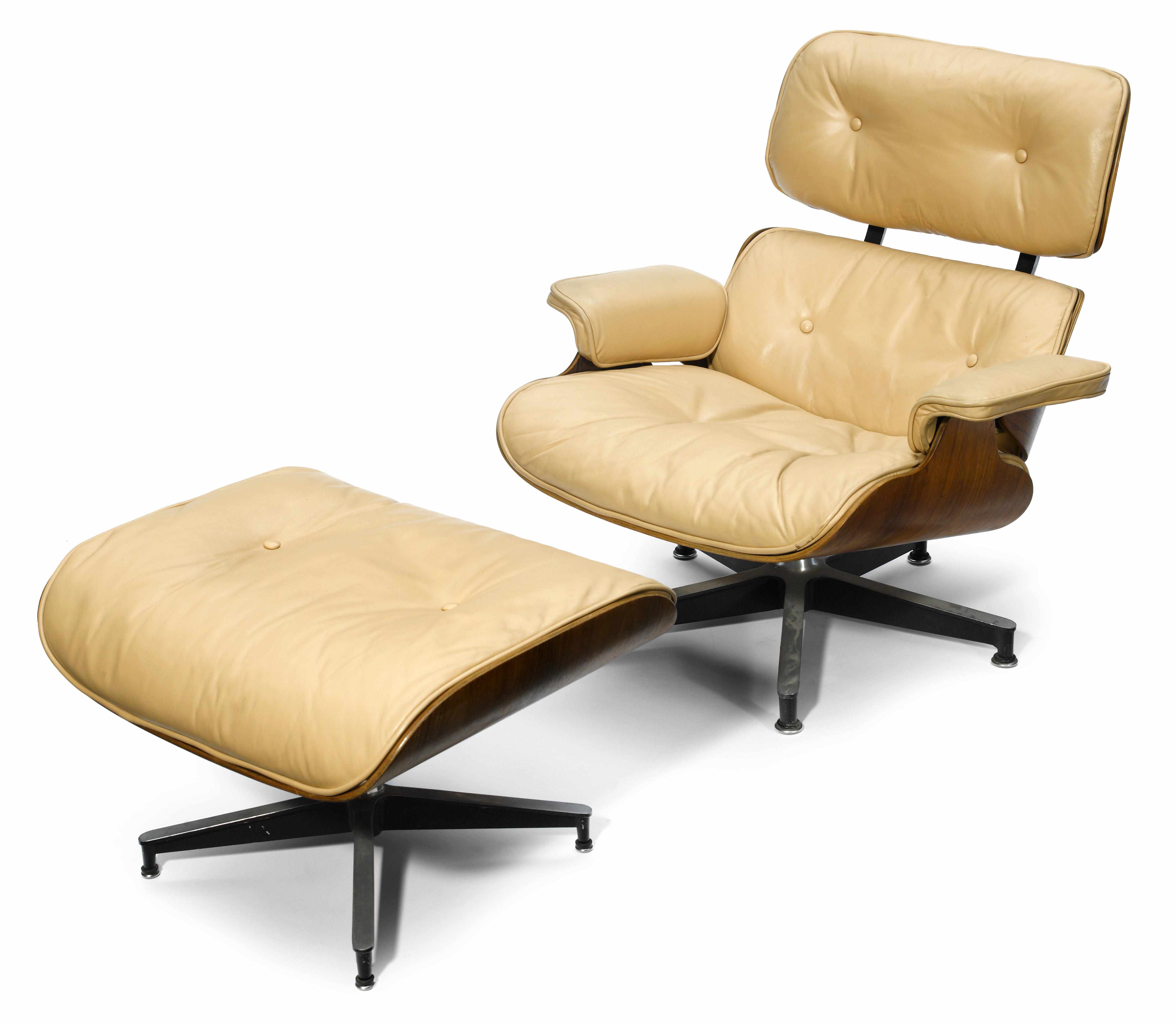 Appraisal: A Charles and Ray Eames rosewood and leather lounge chair