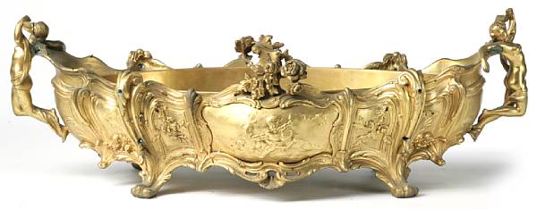 Appraisal: A Louis XV style gilt-bronze jardiniere mounted as a low