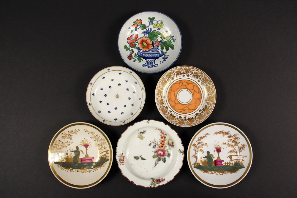 Appraisal: EARLY ENGLISH PORCELAIN SAUCERS - Including Pair of Worcester Chinoiserie